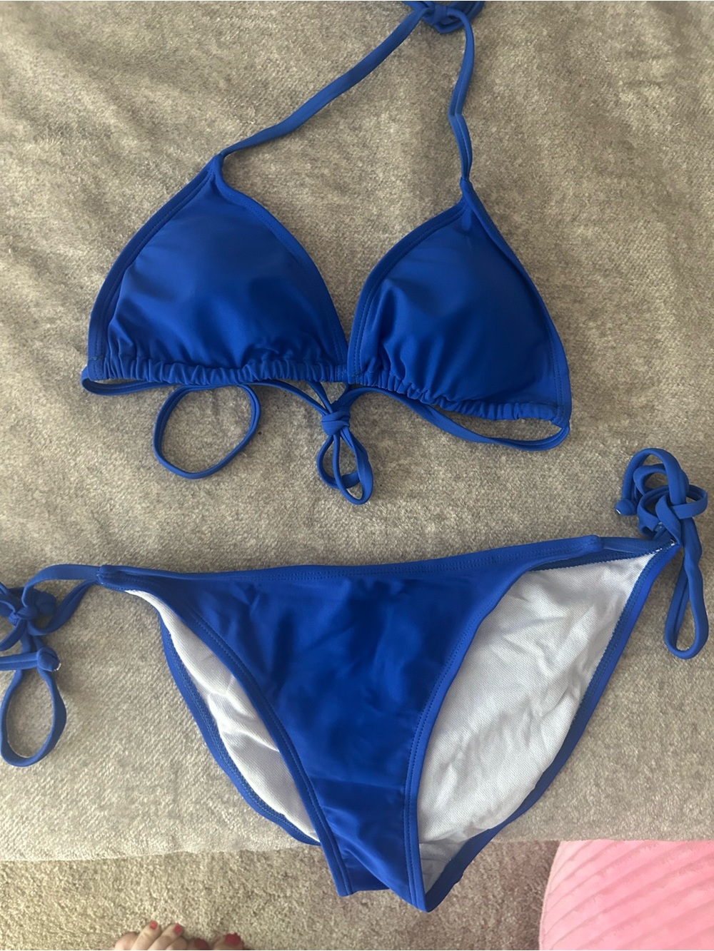 Royal Blue Triangle String Bikini Set